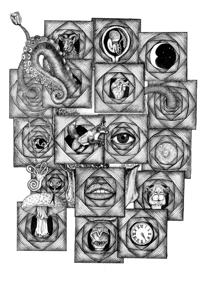 Illustration av verket 'Pieces'