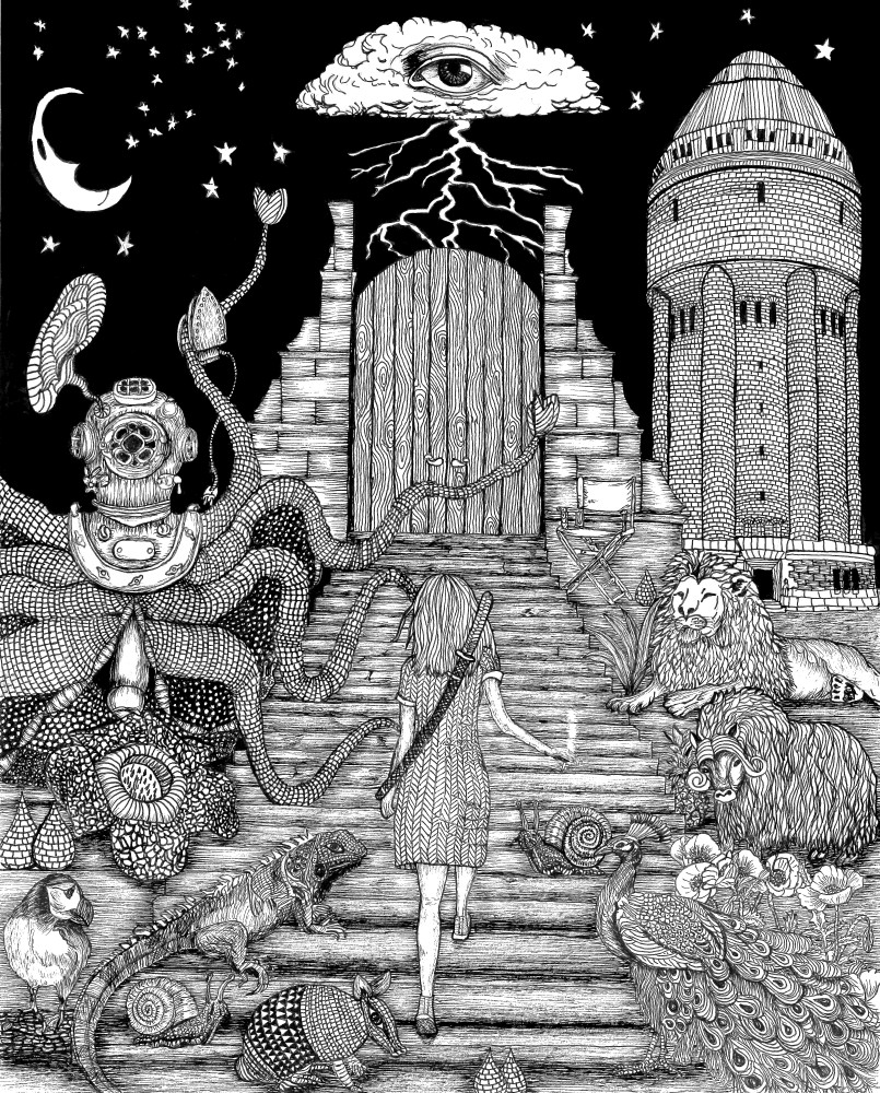 Illustration av verket 'This is the Night of the Living Doodle'